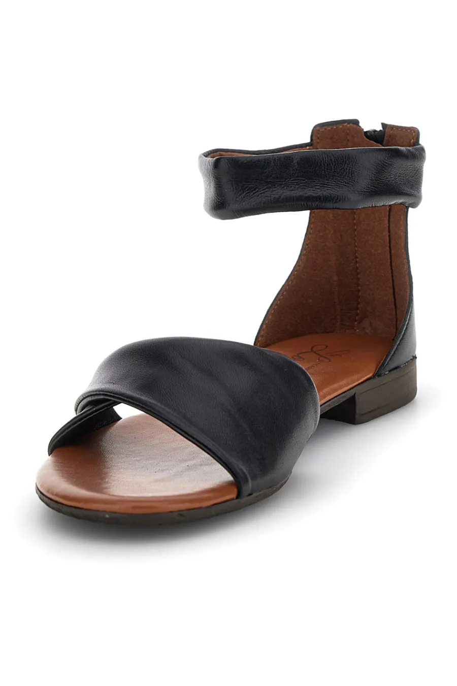 Sandali neri in pelle con fascia e cinturino 225675-PITTARELLO LOOK Outlet