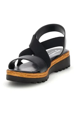 Sandali neri in pelle con fasce incrociate 310570811-PITTARELLO Clearance