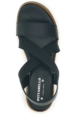 Sandali neri in pelle con fasce incrociate 310570811-PITTARELLO Clearance