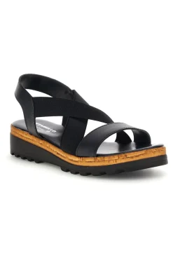 Sandali neri in pelle con fasce incrociate 310570811-PITTARELLO Clearance