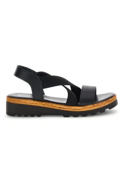 Sandali neri in pelle con fasce incrociate 310570811-PITTARELLO Clearance