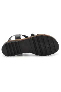 Sandali neri in pelle con fasce incrociate 310570811-PITTARELLO Clearance