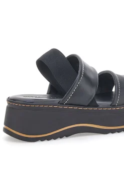 Sandali Neri in Pelle con Platform e Elastico Posteriore 54874-PITTARELLO Clearance