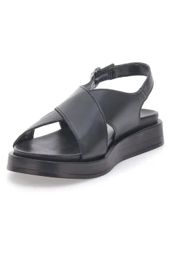 Sandali neri in pelle design minimal 28058-PITTARELLO FOCUS Outlet