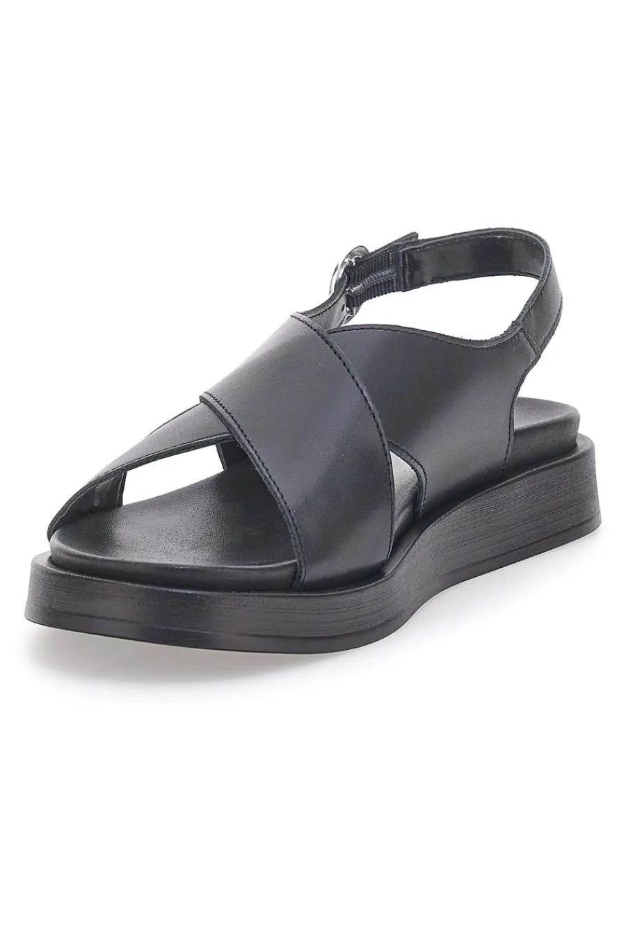 Sandali neri in pelle design minimal 28058-PITTARELLO FOCUS Outlet