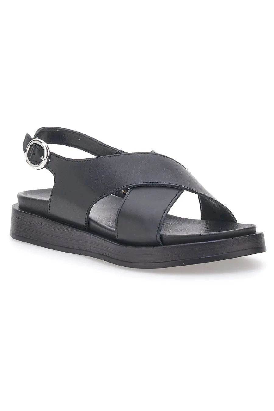 Sandali neri in pelle design minimal 28058-PITTARELLO FOCUS Outlet