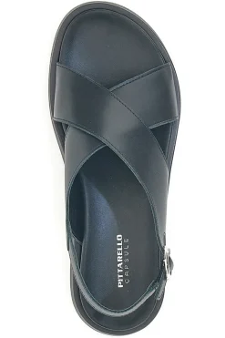 Sandali neri in pelle design minimal 28058-PITTARELLO FOCUS Outlet