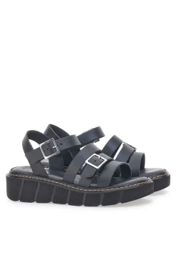 Sandali Neri In Pelle Made in Italy 5836/P-PITTARELLO ROCK Hot