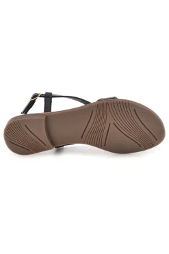 Sandali neri in vera pelle con decoro circolare frontale IF6532-PITTARELLO LOOK Outlet