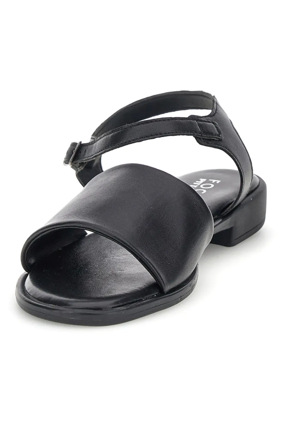 Sandali neri in vera pelle con fascia e cinturino 222210-PITTARELLO FOCUS