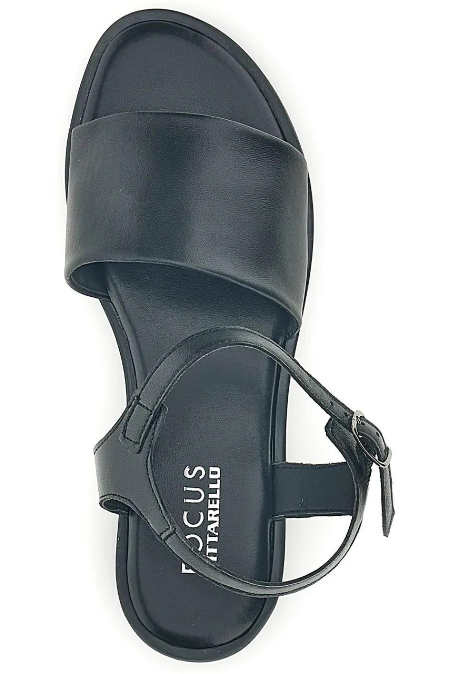 Sandali neri in vera pelle con fascia e cinturino 222210-PITTARELLO FOCUS