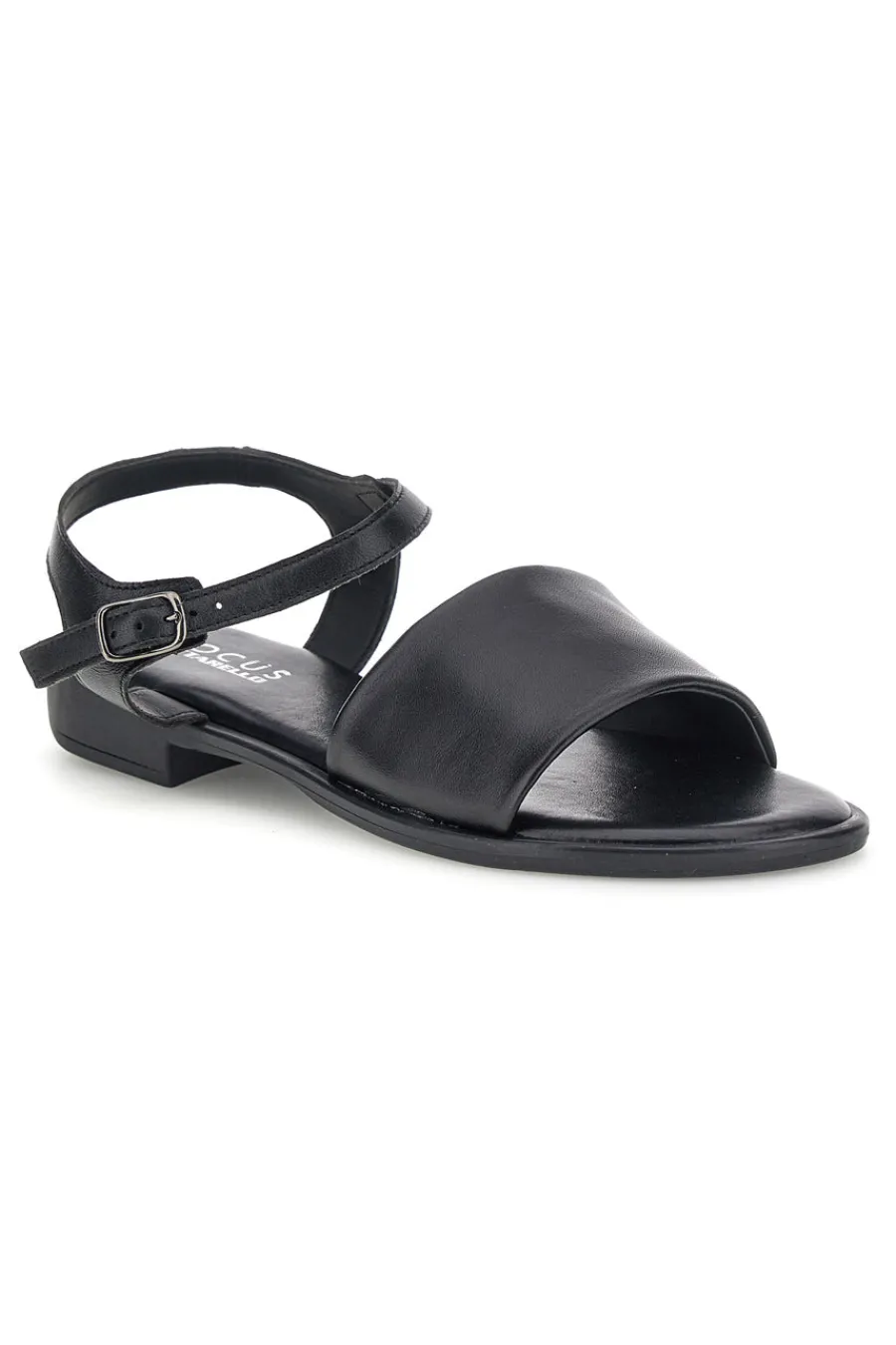 Sandali neri in vera pelle con fascia e cinturino 222210-PITTARELLO FOCUS