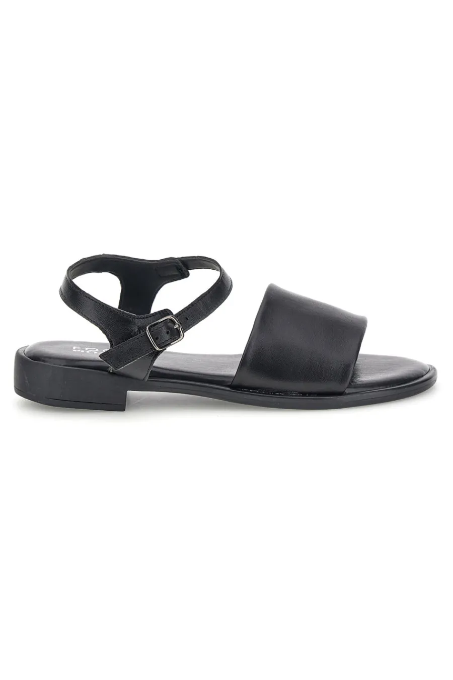 Sandali neri in vera pelle con fascia e cinturino 222210-PITTARELLO FOCUS