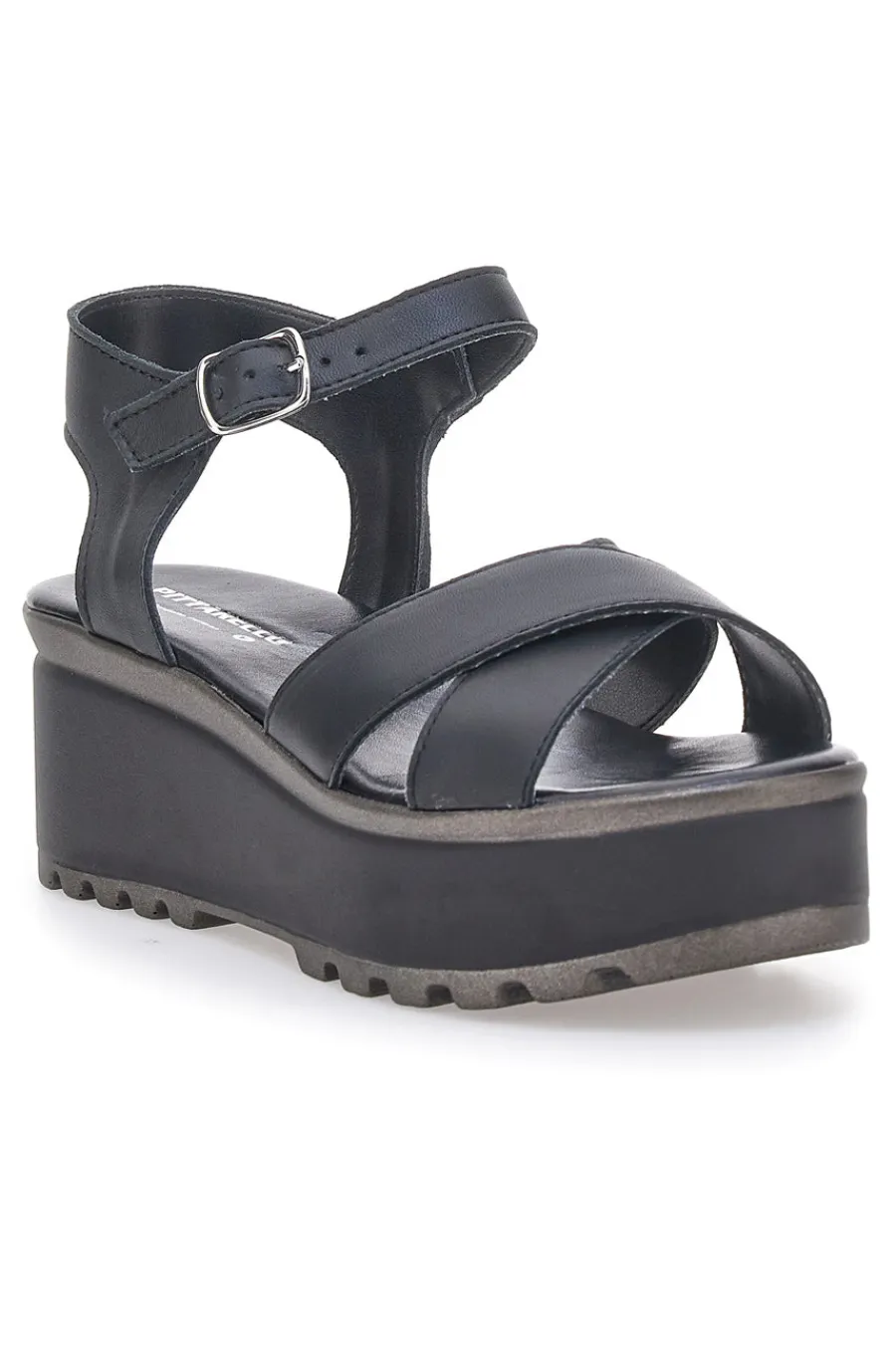 Sandali Neri in Vera Pelle con Platform 3270101-PITTARELLO LOVE