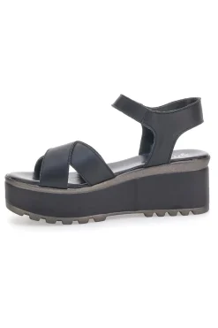 Sandali Neri in Vera Pelle con Platform 3270101-PITTARELLO LOVE