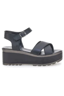 Sandali Neri in Vera Pelle con Platform 3270101-PITTARELLO LOVE
