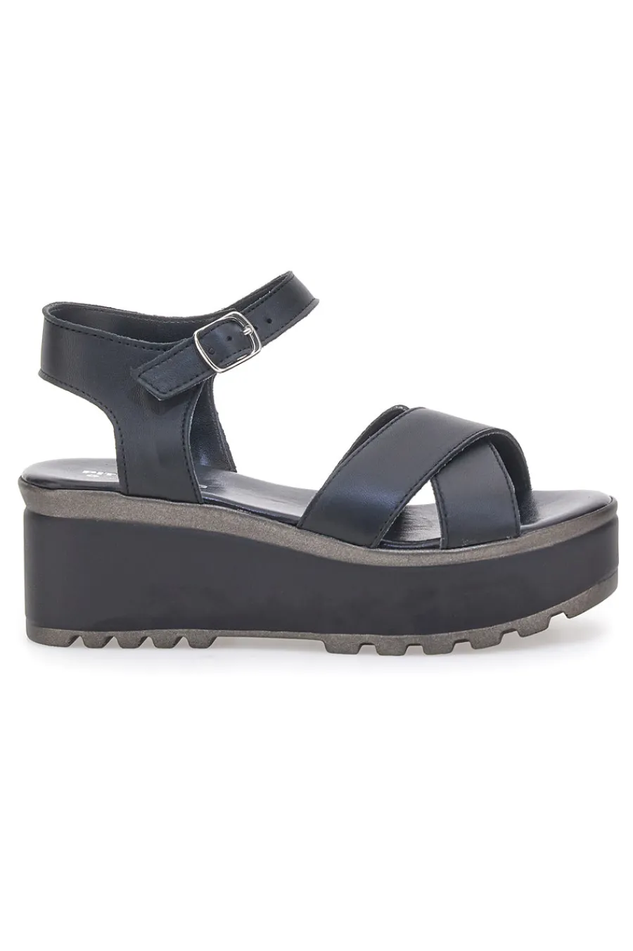 Sandali Neri in Vera Pelle con Platform 3270101-PITTARELLO LOVE