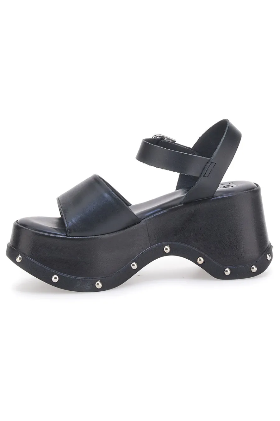 Sandali Neri In Vera Pelle con Platform Alto 15777/Z-PITTARELLO ROCK