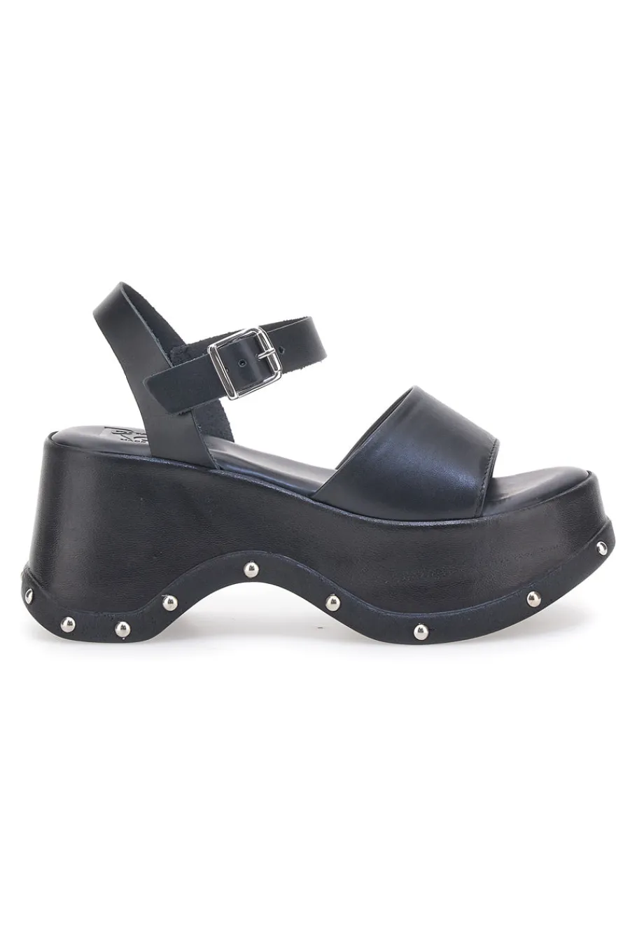 Sandali Neri In Vera Pelle con Platform Alto 15777/Z-PITTARELLO ROCK