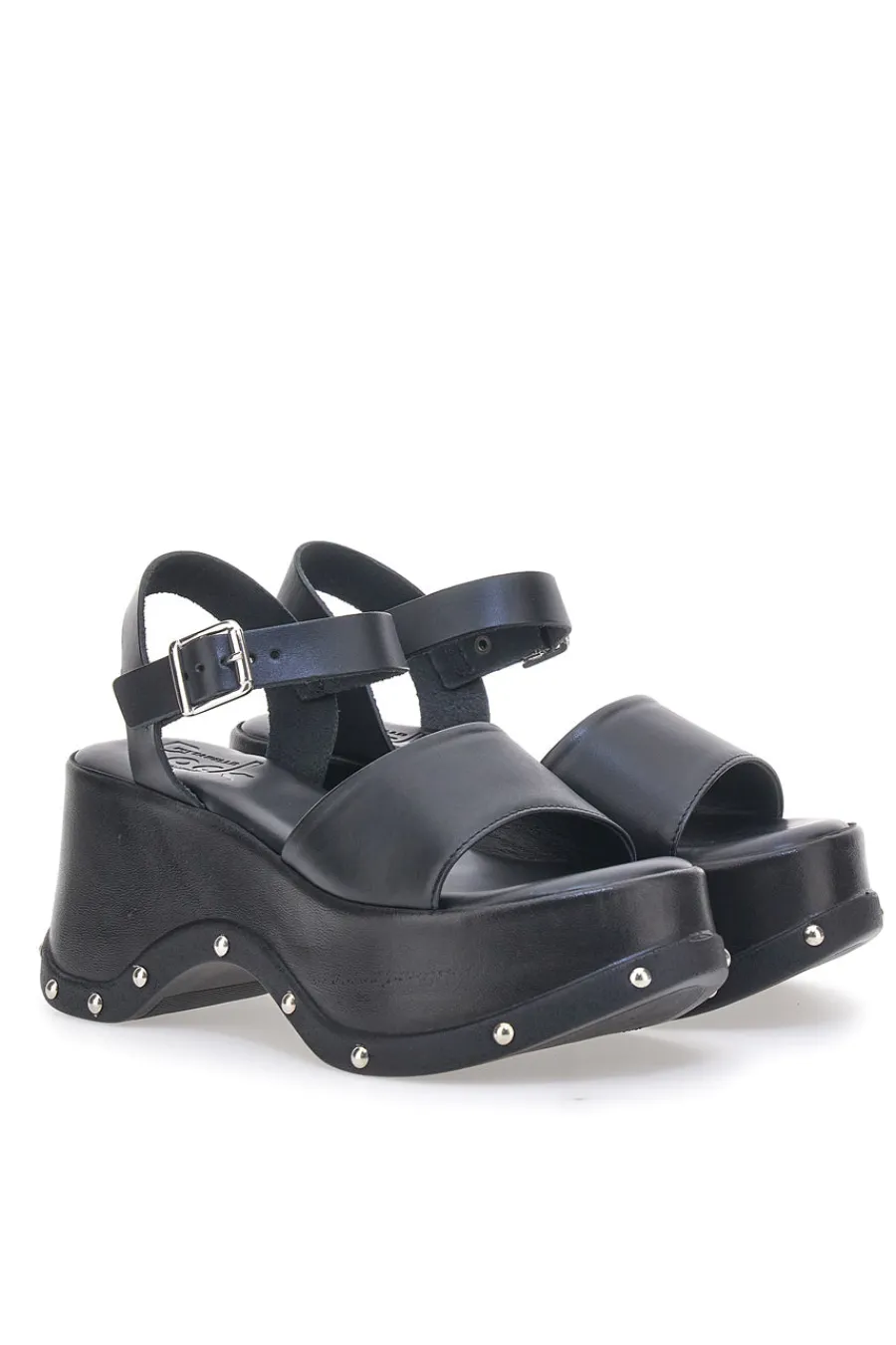 Sandali Neri In Vera Pelle con Platform Alto 15777/Z-PITTARELLO ROCK