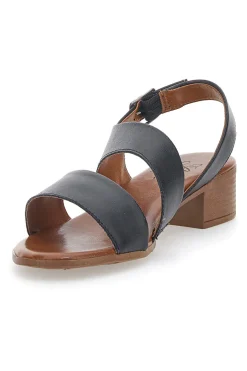 Sandali Neri In Vera Pelle Con Tacco 4 Cm 243080-PITTARELLO LOOK Clearance