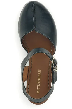 Sandali neri in vera pelle con tacco 1145971-PITTARELLO Online