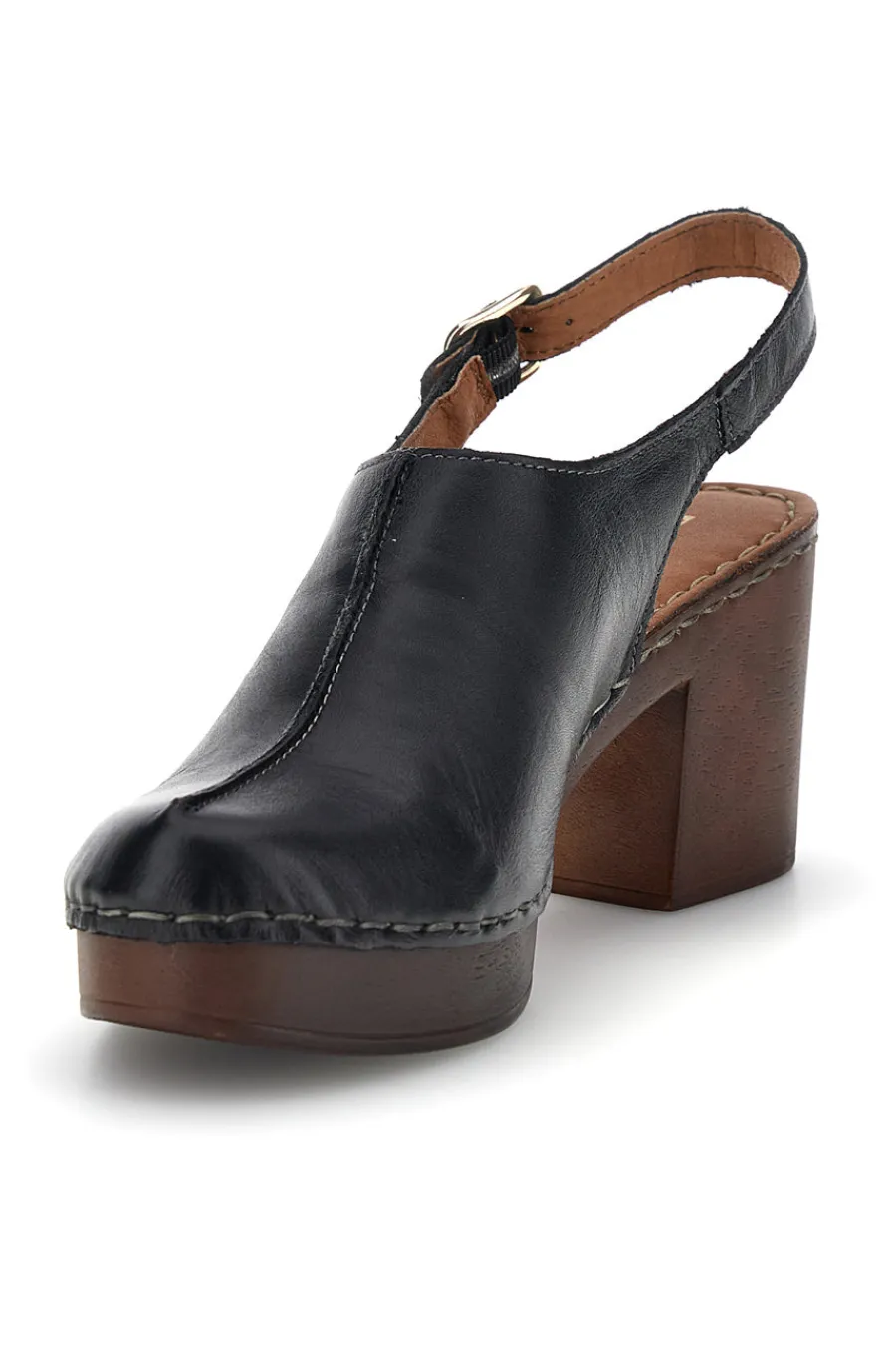 Sandali neri in vera pelle con tacco 1143622-PITTARELLO Outlet
