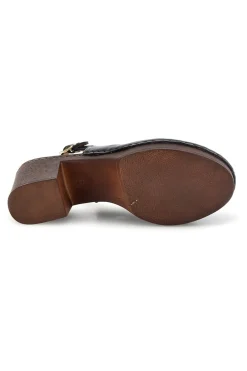 Sandali neri in vera pelle con tacco 1143622-PITTARELLO Outlet