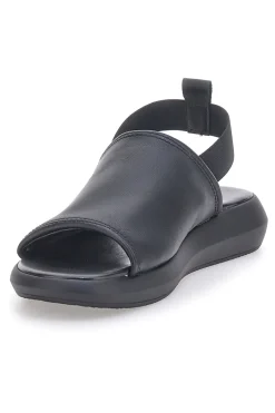 Sandali Neri In Vera Pelle Made in Italy Con Elastico 19515-PITTARELLO FOCUS Hot