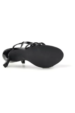 Sandali neri in vernice tacco medio cinturino P709-FIRST LADY Best