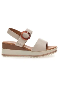 Sandali Nude con Zeppa Bianca a Contrasto BR1962-PITTARELLO SUN New