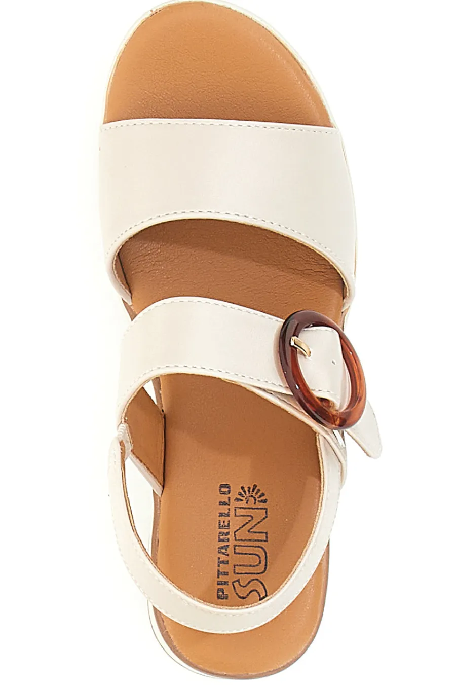 Sandali Nude con Zeppa Bianca a Contrasto BR1962-PITTARELLO SUN New