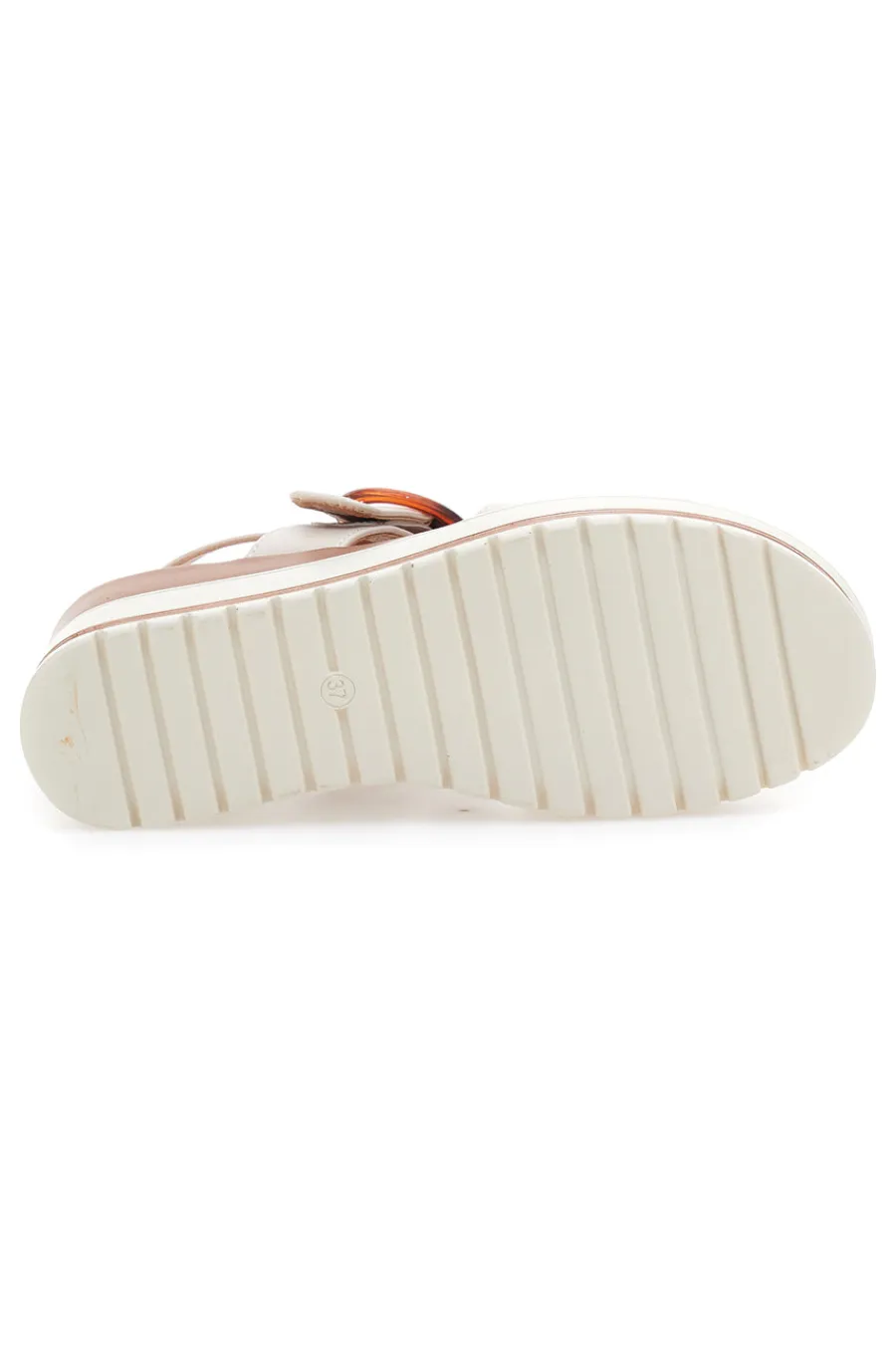 Sandali Nude con Zeppa Bianca a Contrasto BR1962-PITTARELLO SUN New