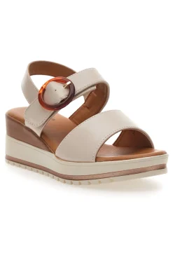 Sandali Nude con Zeppa Bianca a Contrasto BR1962-PITTARELLO SUN New