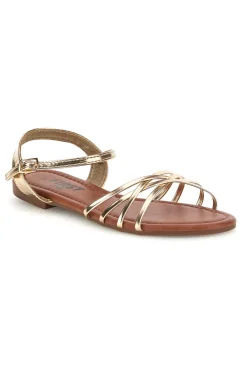 Sandali oro con fascette sottili e cinturino alla caviglia PRE3090-THE FIRST CHIC Clearance