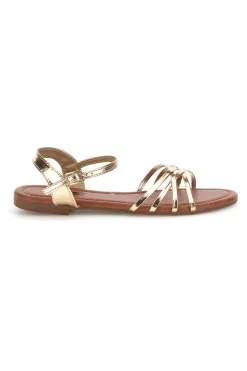 Sandali oro con fascette sottili e cinturino alla caviglia PRE3090-THE FIRST CHIC Clearance