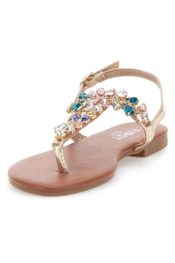 Sandali Oro con Strass PRE3008-THE FIRST CHIC Online