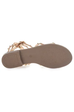 Sandali oro rosa con borchie e cinturino alla caviglia Me & Me 1663-ME u0026 ME Hot