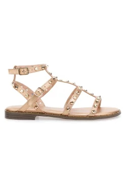 Sandali oro rosa con borchie e cinturino alla caviglia Me & Me 1663-ME u0026 ME Hot