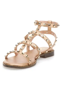 Sandali oro rosa con borchie e cinturino alla caviglia Me & Me 1663-ME u0026 ME Hot
