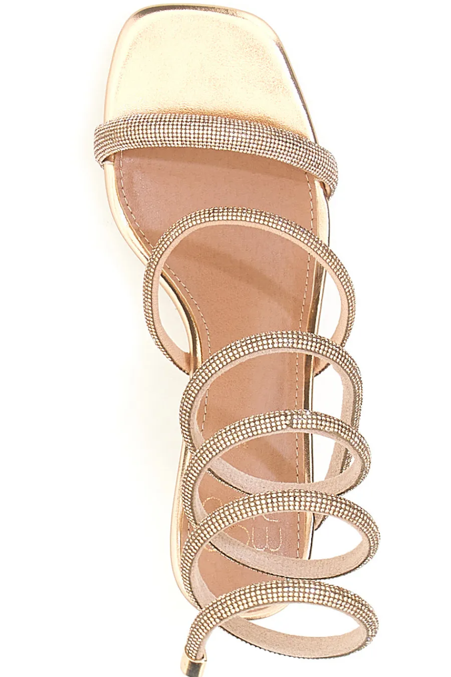Sandali oro rosa con strass e laccio a spirale 1614-MON DIEU Sale