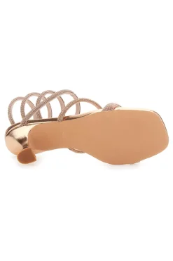 Sandali oro rosa con strass e laccio a spirale 1614-MON DIEU Sale