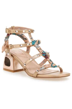 Sandali Oro Rosa Con Tacco Medio 652-THE FIRST Discount