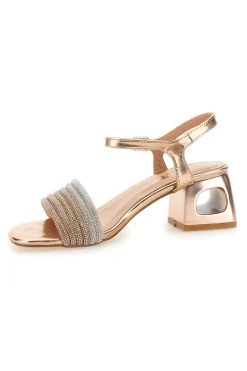 Sandali Oro Rosa Con Tacco Medio 651-THE FIRST Outlet