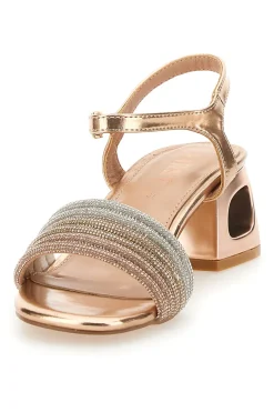 Sandali Oro Rosa Con Tacco Medio 651-THE FIRST Outlet
