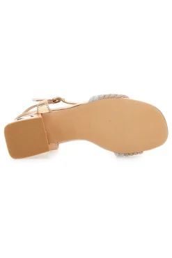 Sandali Oro Rosa Con Tacco Medio 651-THE FIRST Outlet