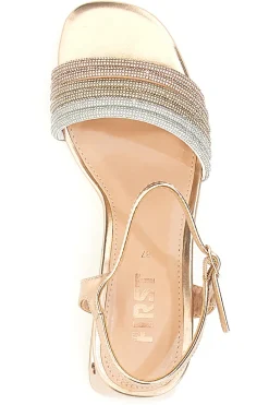 Sandali Oro Rosa Con Tacco Medio 651-THE FIRST Outlet