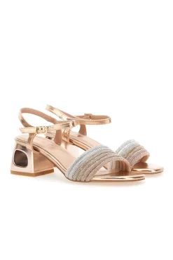 Sandali Oro Rosa Con Tacco Medio 651-THE FIRST Outlet