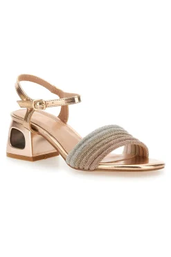 Sandali Oro Rosa Con Tacco Medio 651-THE FIRST Outlet