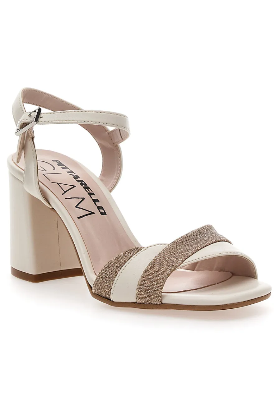 Sandali Panna e Oro Con Cinturino e Tacco 8,5 5548-PITTARELLO GLAM Sale